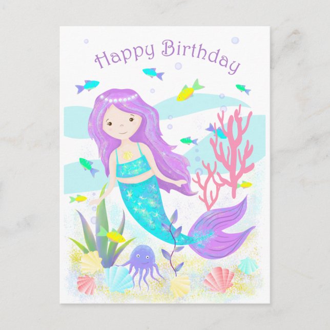 Postal Sirena suave bajo el agua de la Neón (Anverso)
