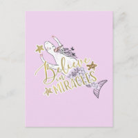 Sirena Unicornio Moderna Tendencia Cree en Milagro