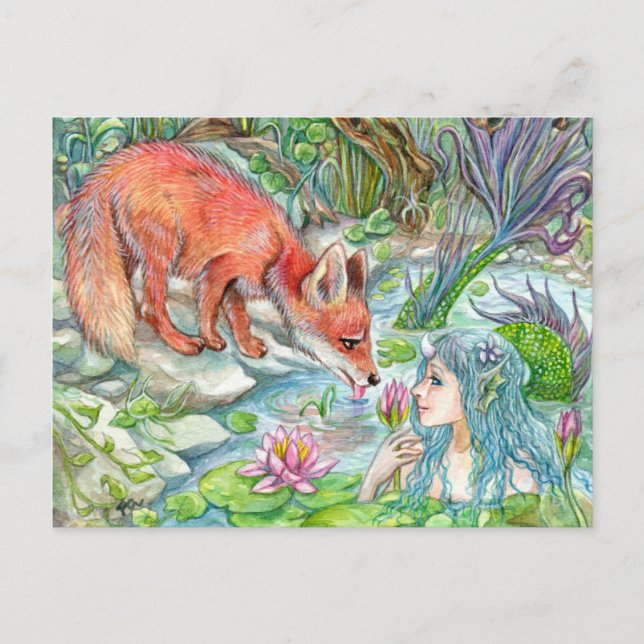 Postal Sirena y Fox (Anverso)