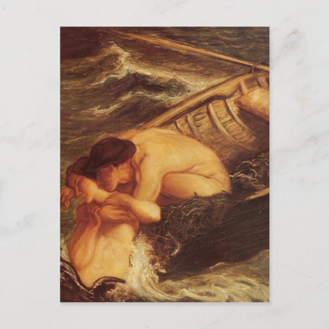 Postal Sirena y marinero en el mar (Anverso)