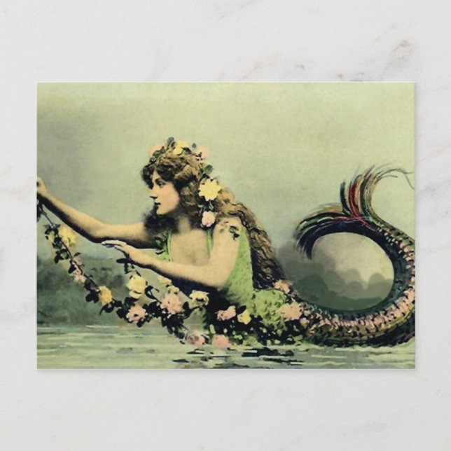 Postal Sirena y Rosas (Anverso)