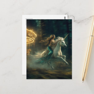 Postal Sirena y Unicornio
