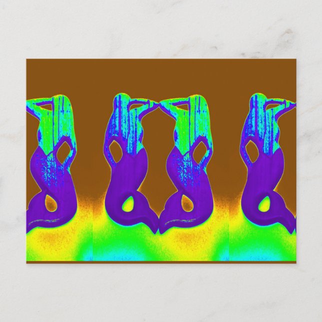 Postal sirenas moradas (Anverso)