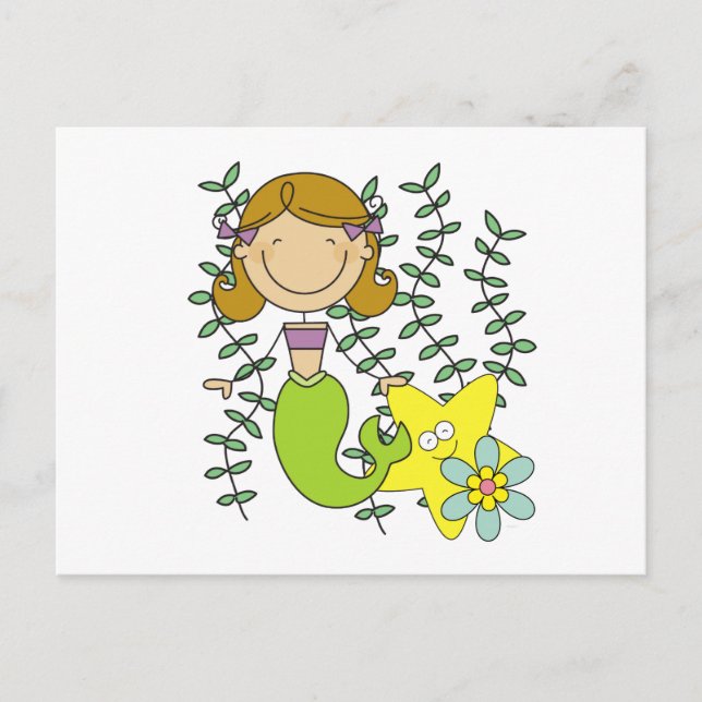 Postal Sirenita haitiana marrón (Anverso)