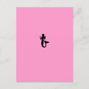 Postal Sirenita Ocean Glow_Black-on-Pink