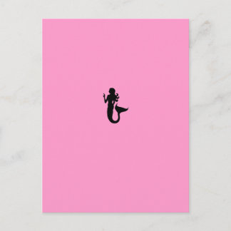 Postal Sirenita Ocean Glow_Black-on-Pink
