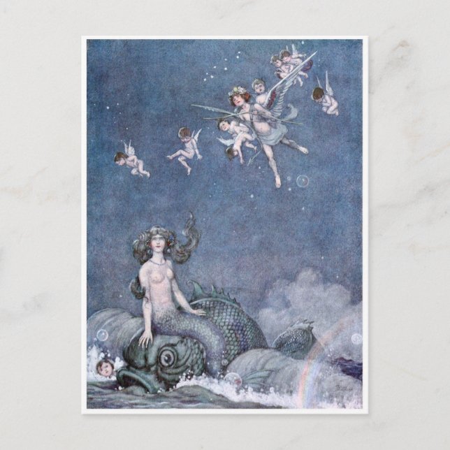 Postal Sirenita vintage (Anverso)