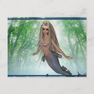 Postal Sirenita voladora de diseño de agua ~ Fantasía