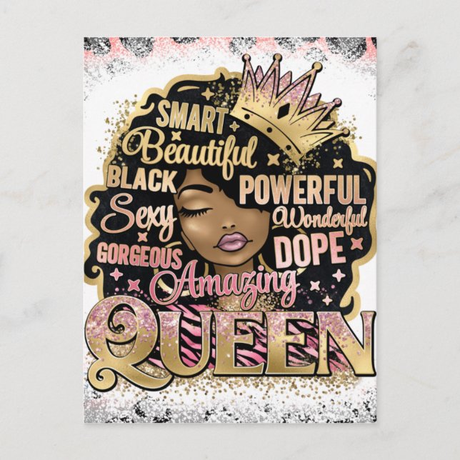 Postal Sista africana reina negra Melanin mujer sistas di (Anverso)