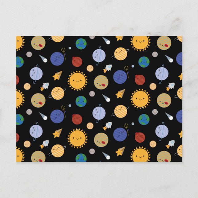 Postal Sistema Solar de Kawaii (Anverso)