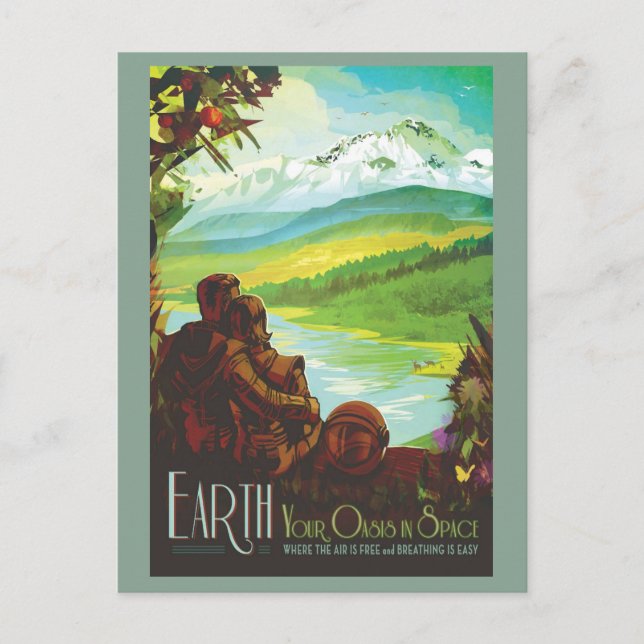 Postal Sistema solar espacial planetario terrestre (Anverso)