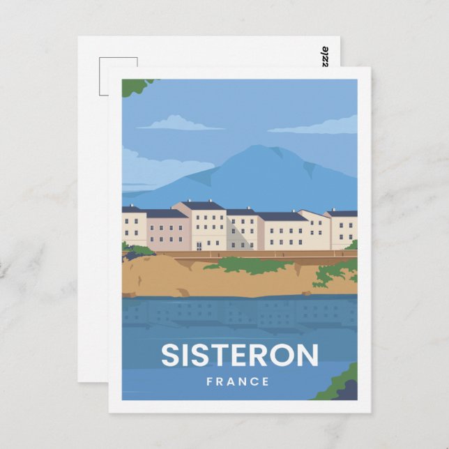 Postal Sisteron France Famous Travel Place Ilustracion (Anverso / Reverso)