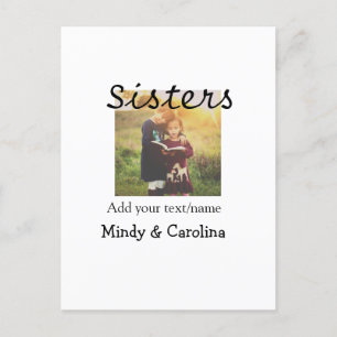 Postal Sisters bestis BFF añadir familia de nombres de fo