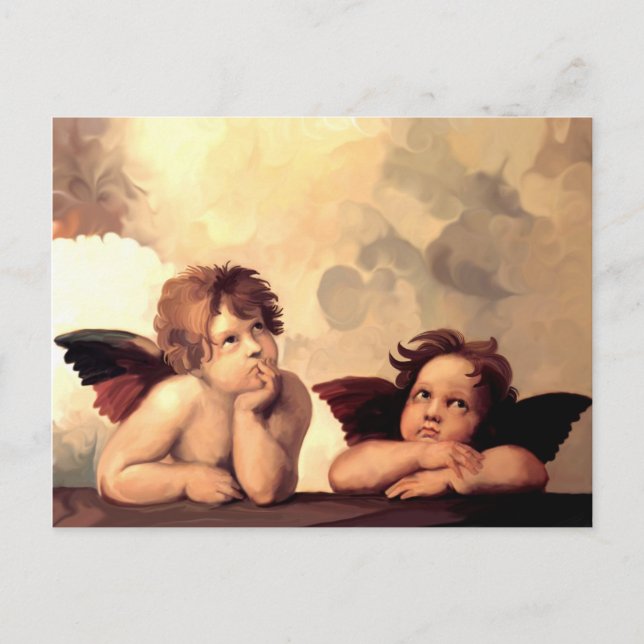 Postal Sistine Madonna Cherubs Raffaelo Sanzio (Anverso)