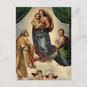 Postal Sistine Madonna de Raphael - Arte Cristiano