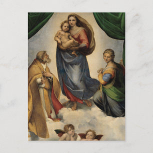Postal Sistine Madonna por Raphael Postcard