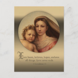 Postal Sistine Mary y Jesus child Love Cita 2007