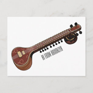 Postal Sitar personalizado ilustracion