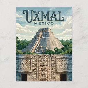 Postal Sitio Arqueológico de Uxmal México