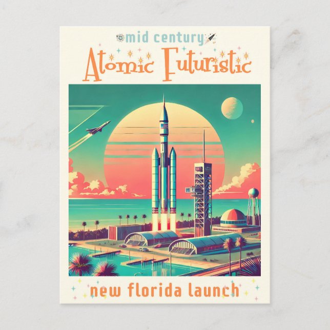 Postal Sitio de lanzamiento de la Nueva Florida, Futurist (Anverso)