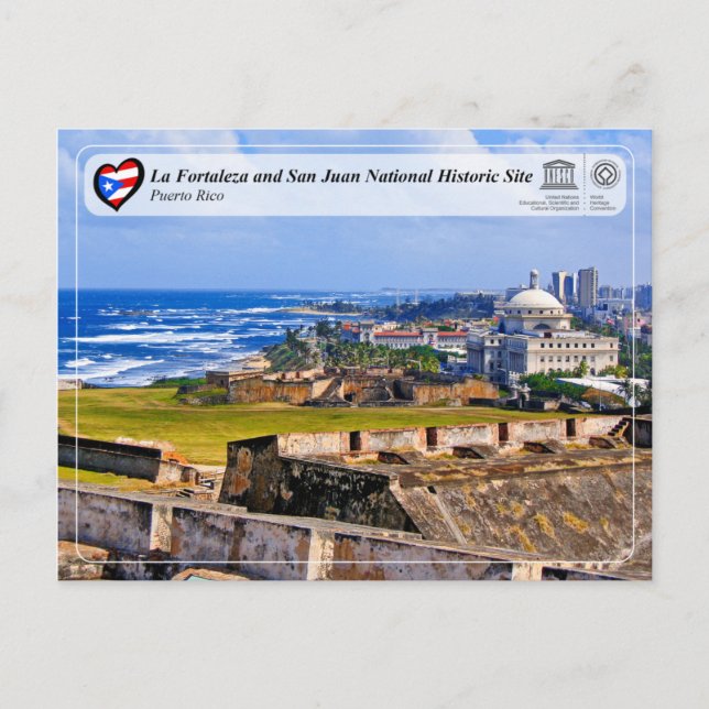 Postal Sitio histórico nacional de La Fortaleza y San Jua (Anverso)