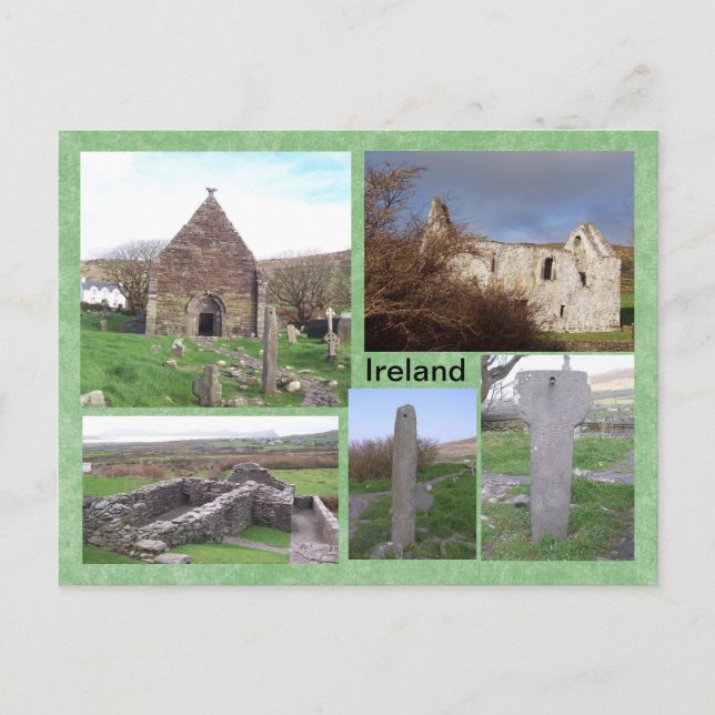 Postal Sitio Medieval de Kilmalkedar, Kerry, Irlanda (Anverso)