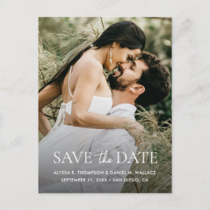 Postal Sitio web de boda con código QR moderno de una fot