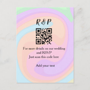Postal sitio web de boda rsvp q r código agregar nombre t