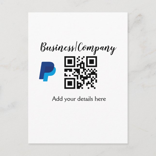 Postal sitio web de empresa de negocios simple código de  (Anverso)