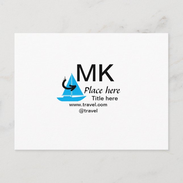 Postal Sitio web del blog de agente de viajes con flecha  (Anverso)