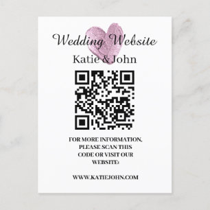 Postal Sitio Web del boda Agregar nombre Texto Código QR