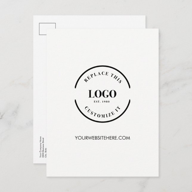 Postal Sitio web del logotipo empresarial Personalizado s (Anverso / Reverso)