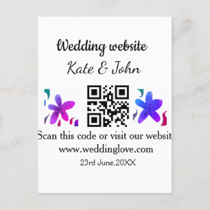 Postal Sitio web simple mínimo de boda Q código R añadir 