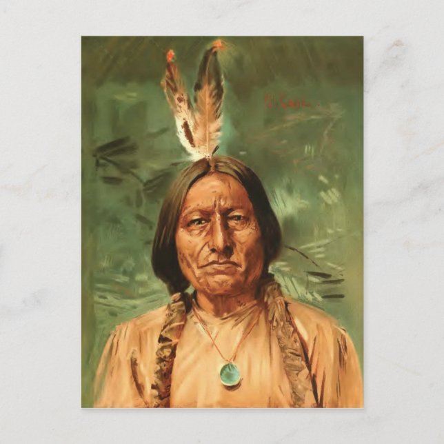 Postal Sitting-Bull pintado por William Gilbert Gaul 1890 (Anverso)