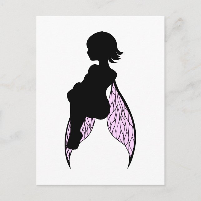 Postal Sitting Fairy Silhouette (Anverso)