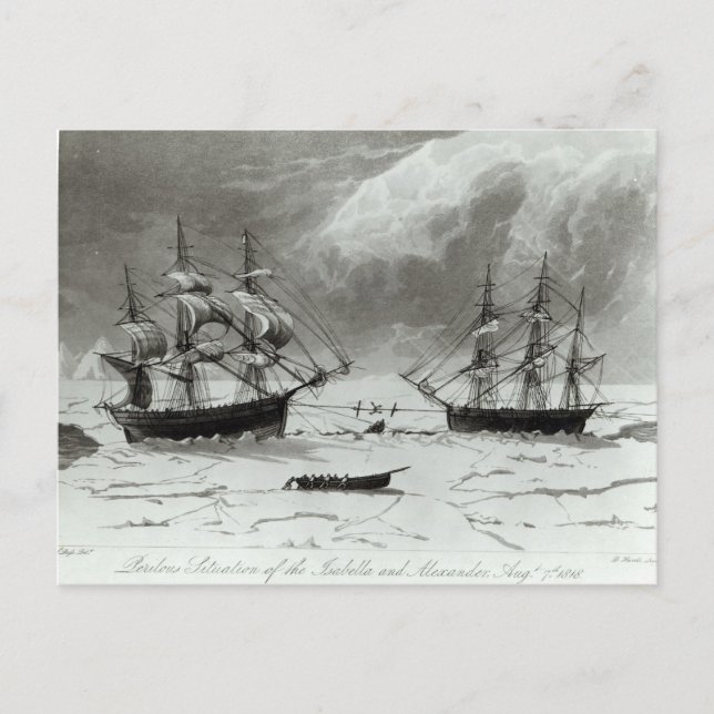 Postal Situación peligrosa de la Isabel y (Anverso)