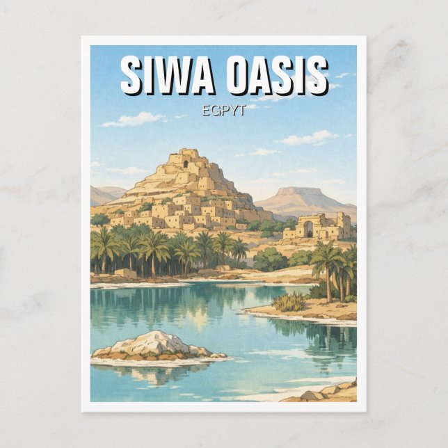 Postal Siwa Oasis Viajes Egipto (Anverso)