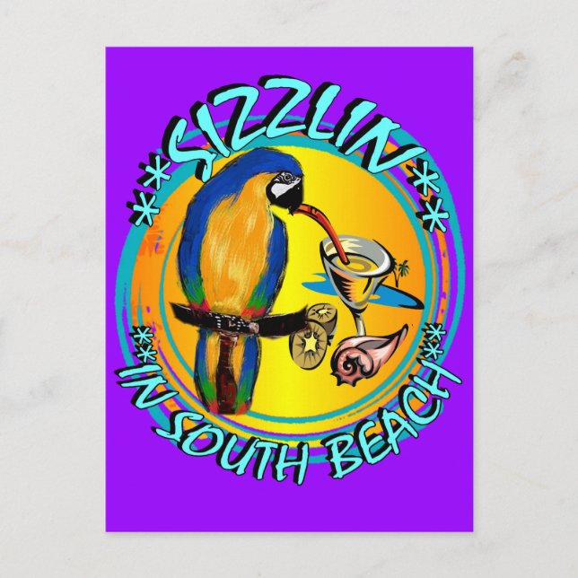 POSTAL SIZZLIN PARROS (Anverso)