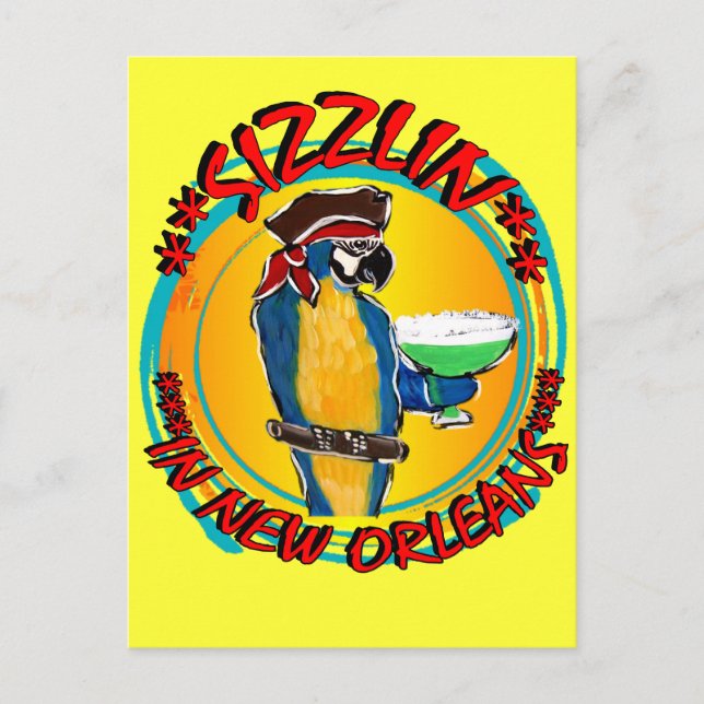 POSTAL SIZZLIN PARROS (Anverso)