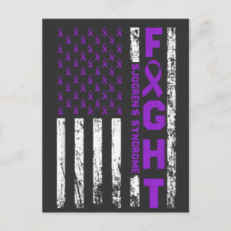 Postal Sjogren's Syndrome Ribbon Fight US Flag