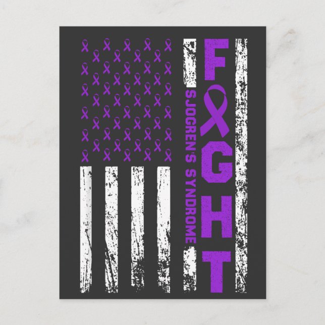 Postal Sjogren's Syndrome Ribbon Fight US Flag (Anverso)