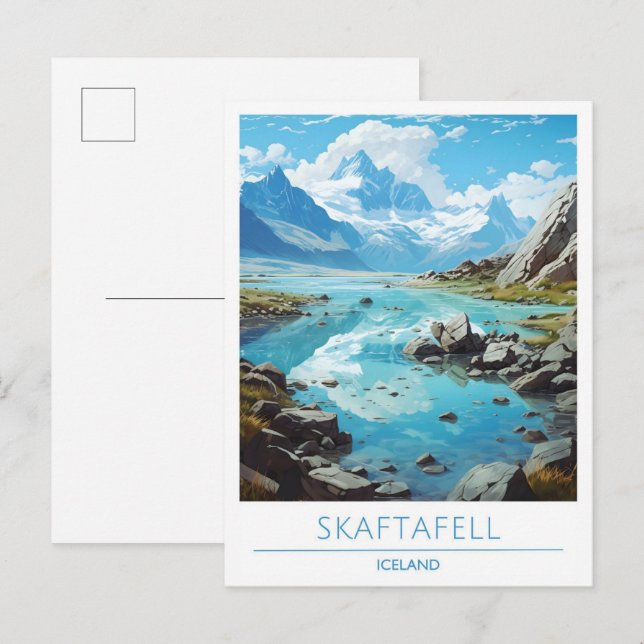 Postal Skaftafall Islandia Vintage Travel (Anverso / Reverso)