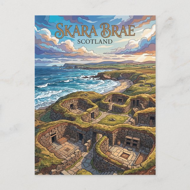 Postal Skara Brae Escocia (Anverso)