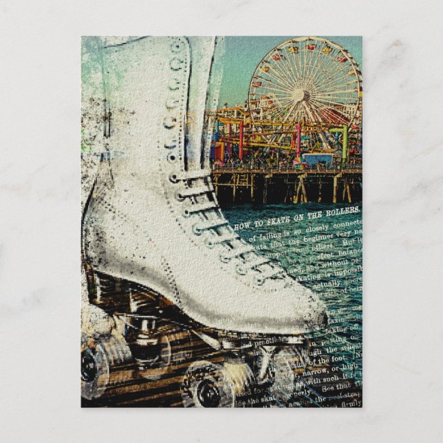 Postal Skate Postcard Santa Monica Pier Roller (Anverso)