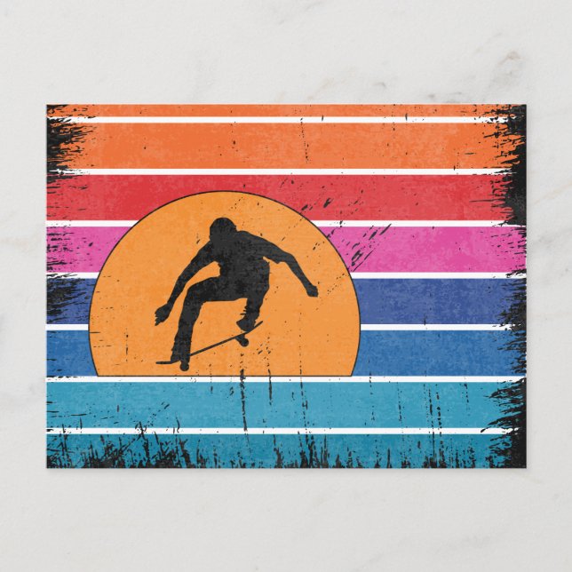 Postal Skateboarder Retro Vintage (Anverso)