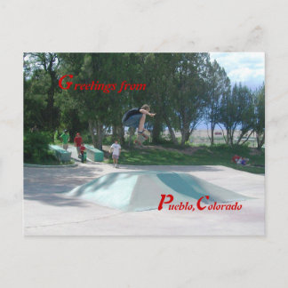 Postal Skateboarders City Park Pueblo, Colorado Postcard