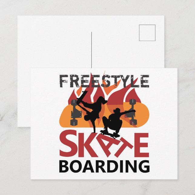 Postal Skateboarding de estilo libre (Anverso / Reverso)