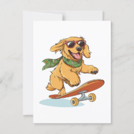 Postal Skateboarding para perros Golden Retriever