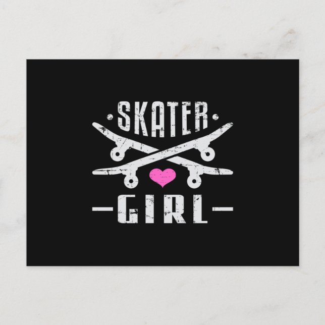Postal Skater Chica Skateboard Skateboard Skate Gift Idea (Anverso)