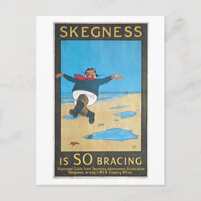 Postal Skegness, Poster de Viajes de Inglaterra Vintage (Anverso)